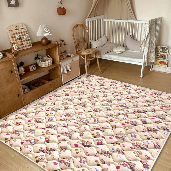 Baby Play Mat - 72" X 48",Premium Thicker Foam One-Piece Machine Washable, Extra Large Anti-Slip Soft Cushioning Foam Playmats for Babies and Toddlers, Foldable Baby Crawling Mat for Playpen
