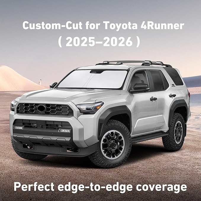 Econour Windshield Sunshade for Toyota 4Runner 2025 2026, Sun Visor for Front Windshield & Window Sun Shade Cover, UV Heat Blocker & Protector, Car Accessories