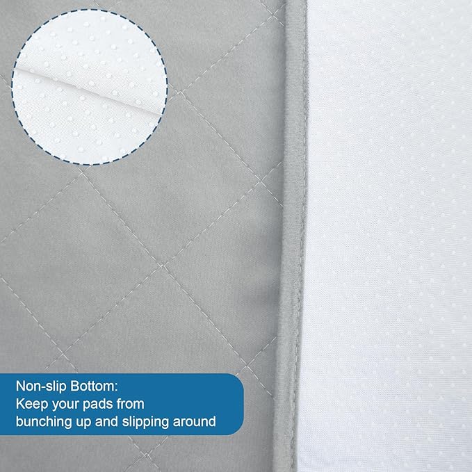 Waterproof Chair Pads for Incontinence Washable 22'' x 21'', 4 Pack Absorbent Seat Protector Underpads for Adults, Elderly, Kids, Toddler and Pets, Grey and Navy