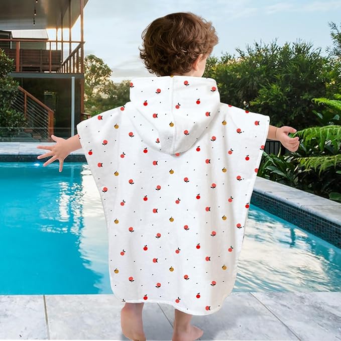VOOVA & MOVAS Toddler Towel with Hood, Oversized (2-4Years,22"X22") Made from 100% Soft Cotton,Absorbent Hooded Poncho Towel for Baby Boy,Perfect for Pool | Swimming | Bath | Beach,Orange