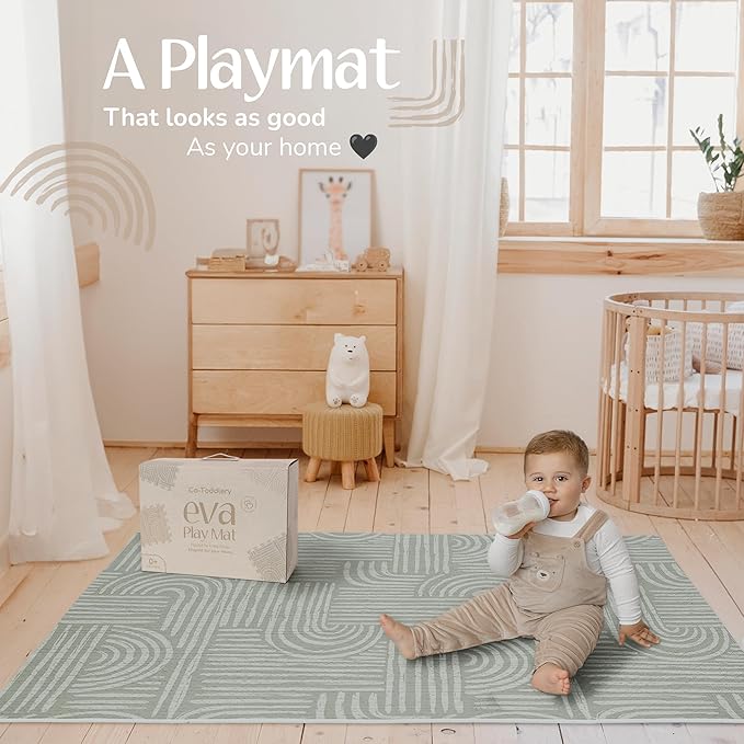 Baby Play Mat – Premium Foam Playmat for Babies & Toddlers, 67" x 48", Neutral Modern Look, Easy-Clean & Non-Toxic, Decor-Friendly Baby Floor Play Mat for Any Room – Co-Toddlery