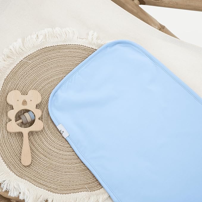 SWaddle AN Premium Baby Burp Cloths, Extra Soft Spit Up Rags with 3 Absorbent Layers, 21" x 10" Size, Blue Bell