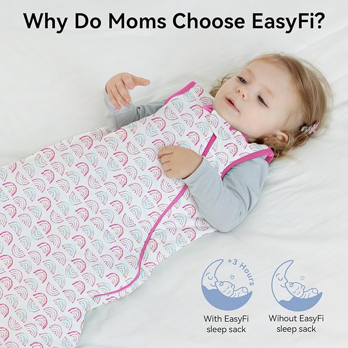 EasyFi Rayon Made from Bamboo Sleep Sack 2t-3t Supersoft Toddler Sleep Sack 24-36 Months 1.0 Tog Baby Wearable Blanket with 2-Way Zipper Unisex Sleeping Bag for Babies