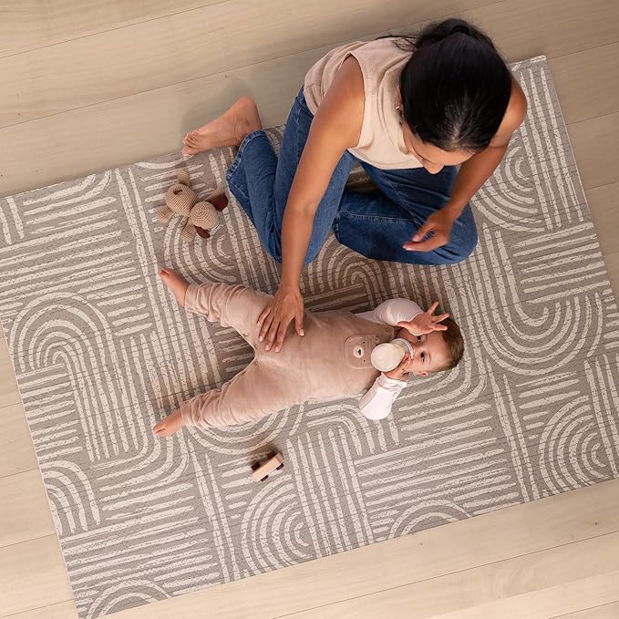 Baby Play Mat – Premium Foam Playmat for Babies & Toddlers, 67" x 48", Neutral Modern Look, Easy-Clean & Non-Toxic, Decor-Friendly Baby Floor Play Mat for Any Room. Co-Toddlery