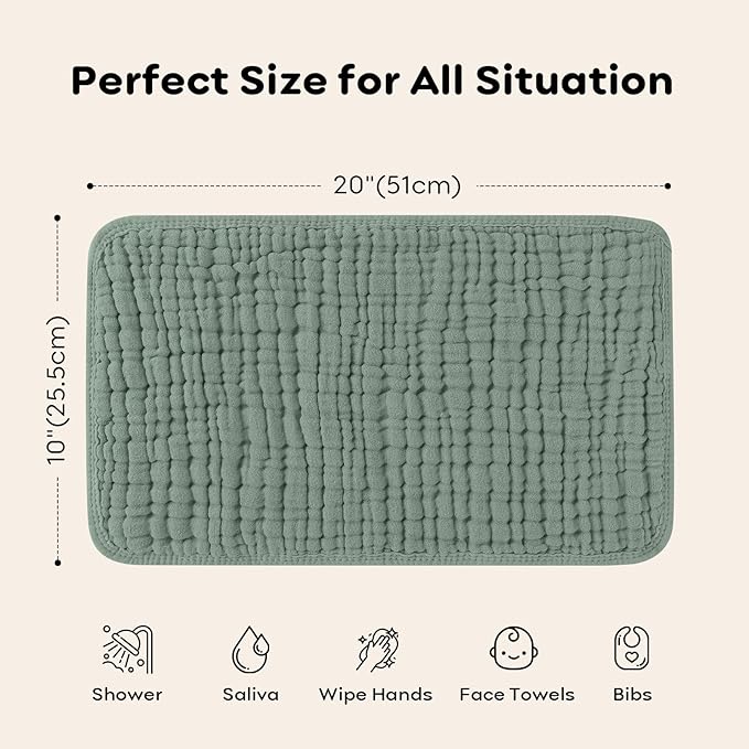 Looxii Muslin Burp Cloths 100% Cotton Muslin Cloths 12 Pack Large 20''x10'' Extra Soft and Absorbent Baby Burping Cloth for Boys and Girls (Multicolor)