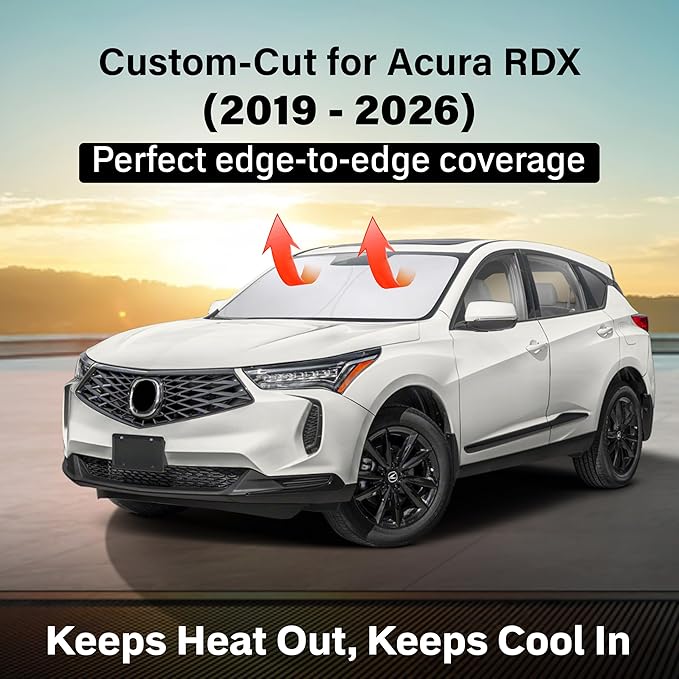 Econour Windshield Sunshade for Acura RDX 2019-2024 2025 2026, Sun Visor for Front Windshield & Window Sun Shade Cover, UV Heat Blocker & Protector, Car Accessories
