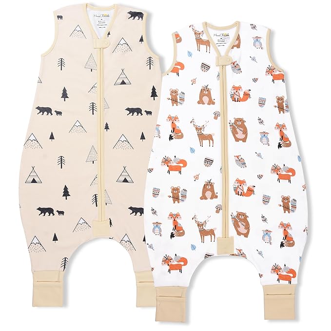 Mama Cheetah Toddler Sleep Sack with Feet, 0.5 TOG Organic Cotton Baby Wearable Blankets with Legs, Baby Sleeping Bag for Walkers, Early Walker 6-18 Month