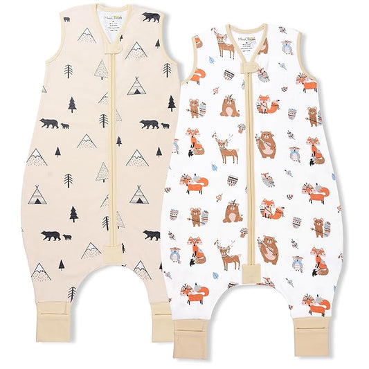 Mama Cheetah Toddler Sleep Sack with Feet, 0.5 TOG Organic Cotton Baby Wearable Blankets with Legs, Baby Sleeping Bag for Walkers, Early Walker 6-18 Month