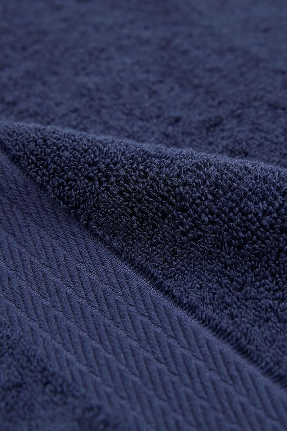 Ozdilek 6-Piece Washcloth Set 13x13 100% Turkish Cotton, 600 GSM, Soft, Gentle on Sensitive Skin, Multi-Purpose Use, Washable, Reusable, Ideal for Baby Care & Spa 6 Towels (Navy Blue)