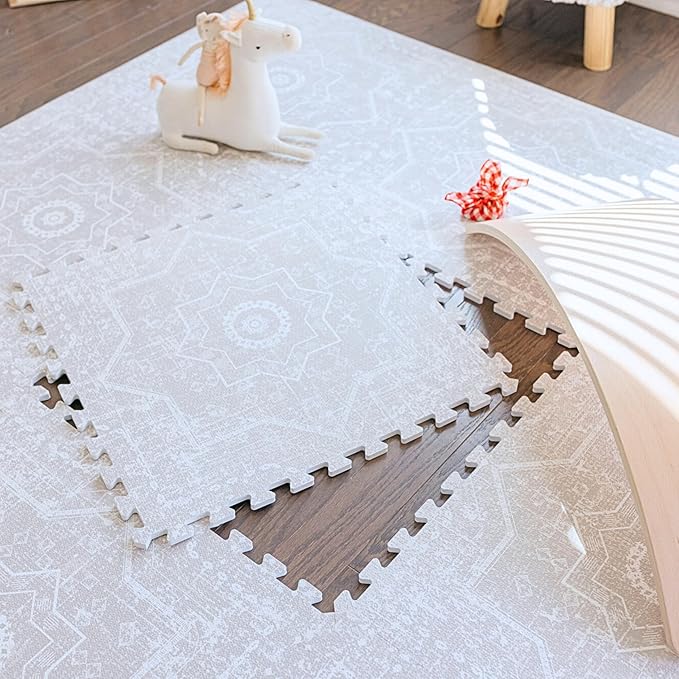 Baby Play Mat for Floor - Layla (4x6ft) - Premium EVA Foam Play Mat for Babies & Toddlers (Ages 0-5+) - Non-Toxic Playmat for Tummy Time, Crawling & Playroom - Stylish & Comfortable