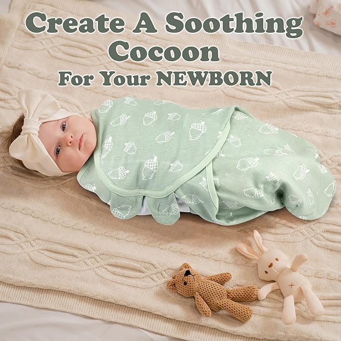 Bublo Baby Swaddles for Newborns – 3-Pack Infant Swaddles 0-3 Months – Adjustable Swaddle Sleep Sack – Soft Organic Cotton Baby Wrap for Safe & Cozy Sleep
