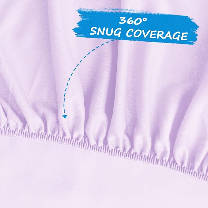 Bassinet Sheet Set 2 Pack Fitted Bassinet Sheets for Baby Girl, Universal Microfiber Soft Cradle Sheets for Oval Rectangle and Hourglass Bassinet Mattress, Pink and Violet