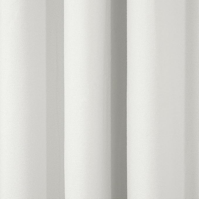ChadMade 100% Blackout Drapes 120 Inches Long, Extra Long Curtains for Living Room Theater Rod Pocket Back Tab Hook Belt Flat Hooks Window Treatments, Ivory White, 2 Panels, 50 W x 120 L Inch