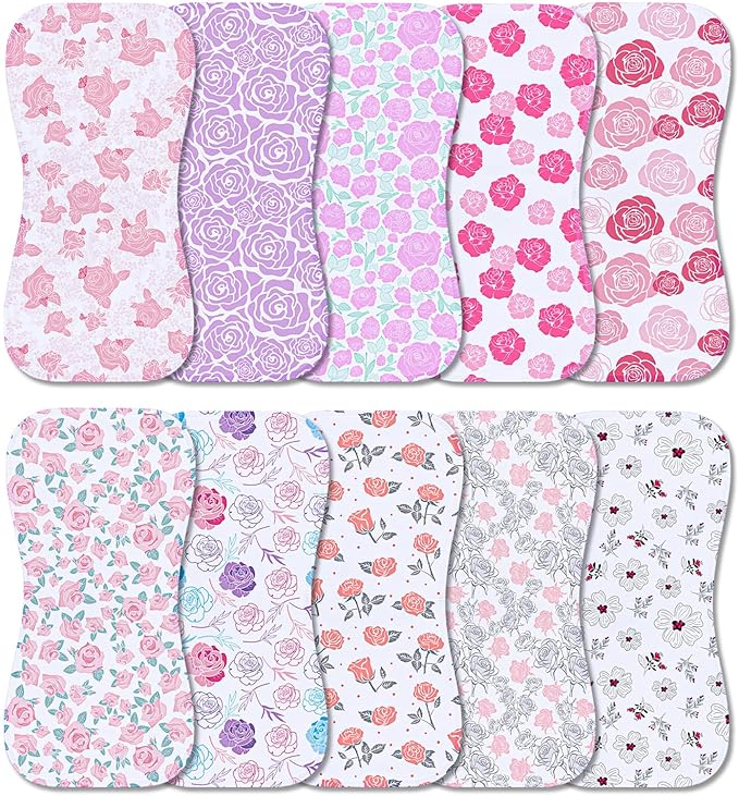 Benoxine 10-Pack Burp Cloths for Baby Boys and Girls - Organic Baby Burp Cloth,Baby Washcloths, Burp Rags, Large Neutral Burp Clothes for Newborn