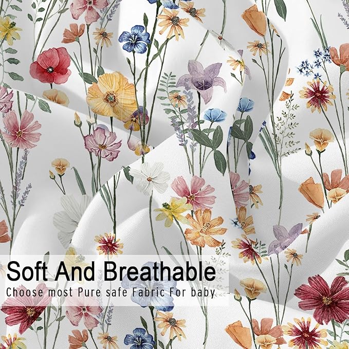 Little Grape Land Bassinet Sheets 4 Pack, 33" x 18" Fitted Bassinet Sheets Up to 4" Deep Pocket, Ultra Soft Baby Bassinet Fitted Sheets for Bassinet Mattress, Butterfly Meadow
