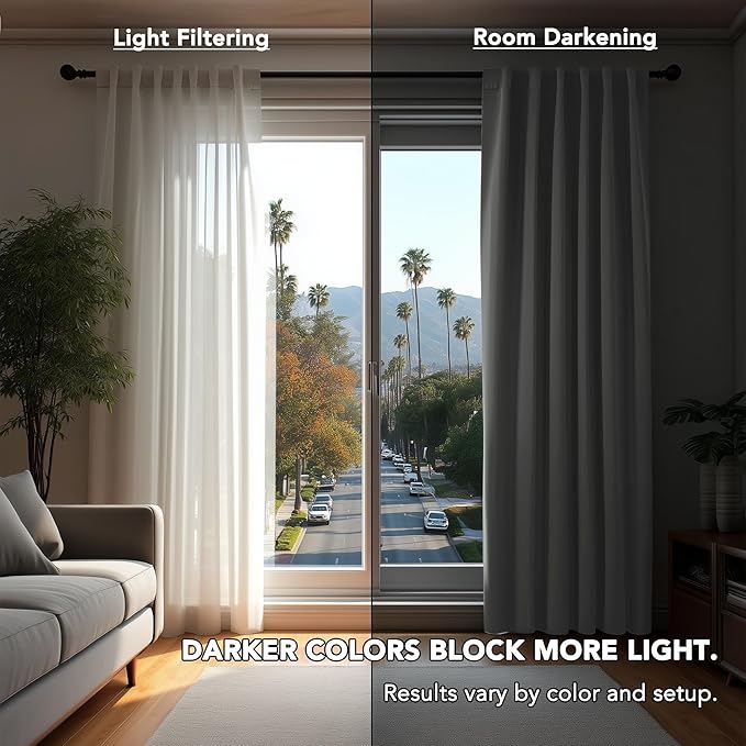 Deconovo Blackout Curtains, Thermal Insulated, W70 x L84 2 Panels, Back Tab, Machine Washable, Room-Darkening Drapes for Bedroom/Living Room Light Grey