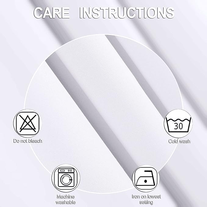 LEMOMO 100% Blackout Curtains 52 x 95 Inch/White Curtains 2 Panels with Black Lining Room Darkening Thermal Insulated Bedroom Curtains