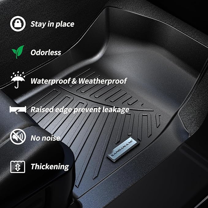 Trunk Mat & Backrest Mat for 2025 Nissan Murano TPE All Weather Protection Cargo Liner with Velcro Rear Seats Backrest