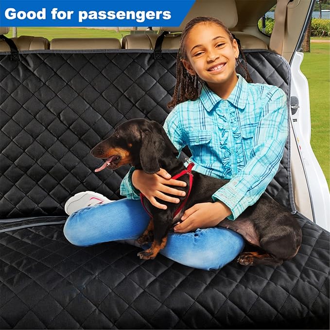 Bench Car Seat Cover Protector - Waterproof, Heavy-Duty and Nonslip Pet Car Seat Cover for Dogs with Universal Size Fits for Vehicles, Trucks & SUVs