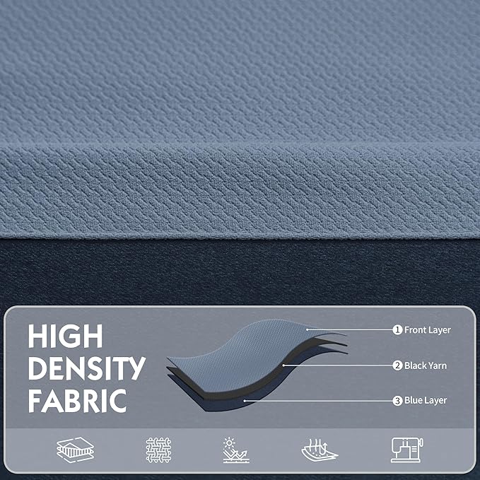 FMFUNCTEX 100% Blackout Curtains for Living Room, Slate Blue Curtains 108 Inches Long Weave Textured Thermal Insulated Curtain for Bedroom, Black Out Drapery Grommet Room Darkening 2 Panels