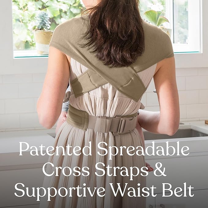 Ergobaby Embrace Baby Carrier Newborn to Toddler - Lightweight Ergonomic Baby Carriers - Cozy Essentials (7-25 Pounds), Ponte Knit, Olive