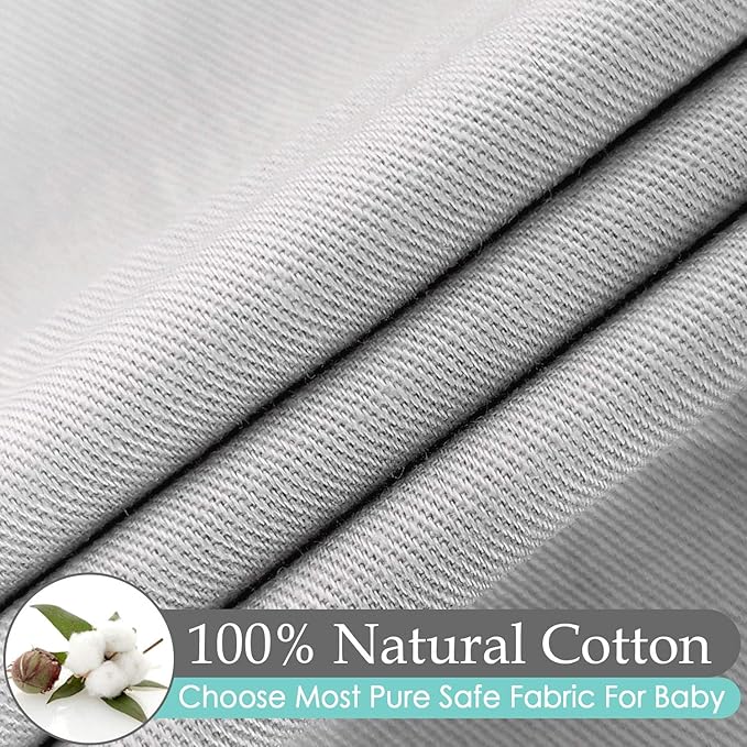 TILLYOU Cotton Bassinet Sheets for Girls Boys 2 Pack Bassinet Fitted Sheet for Bassinet Mattress 31.5x18 Inch, Gray