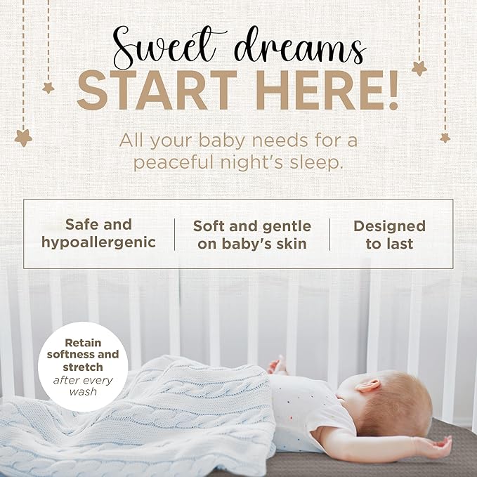 Bassinet Sheet for Bassinet Mattress - 100% Organic Muslin Cotton - Snuggly Soft & Cozy Sheets Fitted for Ronbei, Amke, Baby Delight & Fodoss Bedside Sleeper 2 Pack