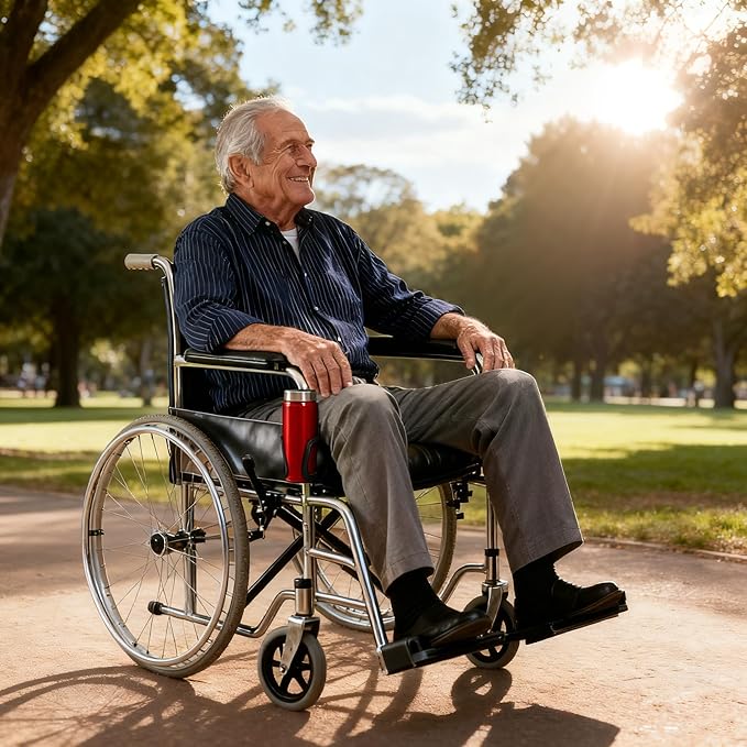 Walker Cup Holder, Wheelchair Cup Holder, Universal Drinks Holder for Walker, Wheelchair, Rollator, Mobility Scooter Accessory for Elderly Seniors