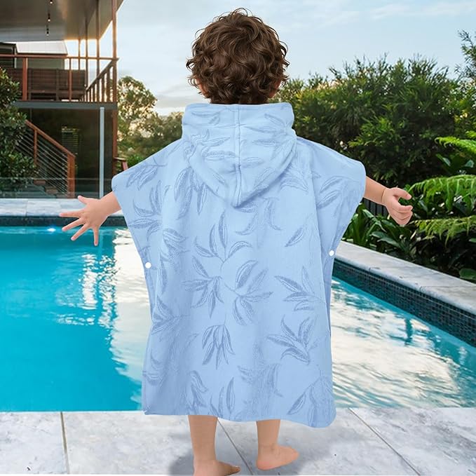 Toddler Towels with Hood, Oversized (2-4Years,22"X22") Made from 100% Soft Cotton,Absorbent Hooded Poncho Towel for Baby Boy,Perfect for Pool | Swimming | Bath | Beach,Jacquard Gray Orchid