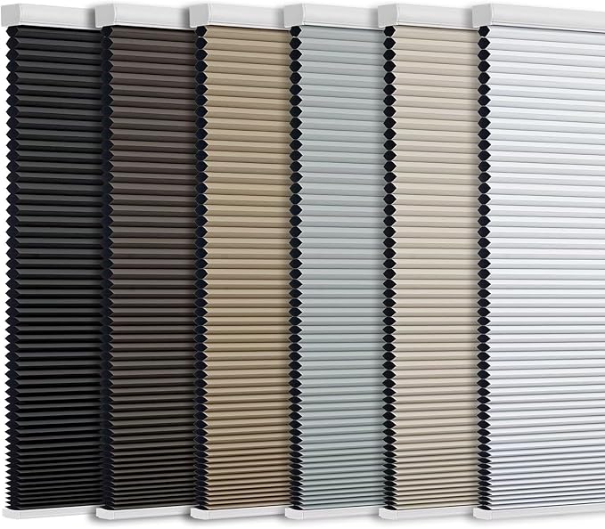 Changshade Blackout Blinds Black Out Shade for Indoor Windows, Cordless Cellular Shades Room Darkening Honeycomb Blinds for Bedroom, Bathroom, Shade Size 72 inch High 58 inch Wide, Beige