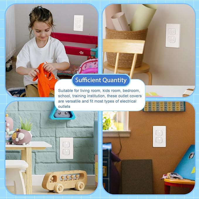 Thyle 1500 Pcs Outlet Covers Bulk Child Baby Proofing Plug for Electrical Outlets Covers Easy Install Socket Sturdy Safe Secure Baby Proofing Kit for Home Office Bulk