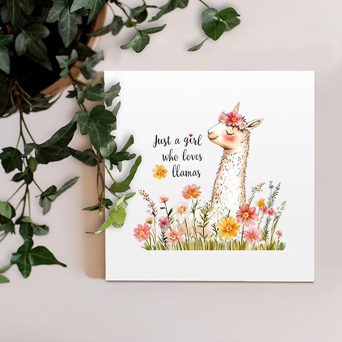 Llama Decor Wooden Box Sign Decorative, Home Room Desk Decorations ForTeens Teenage Girls Age 8-12, Llama Lovers Themed Gifts Stuff Accessories Things Merchandise Items!