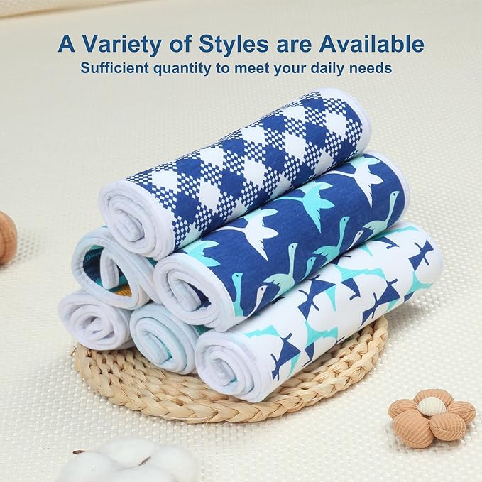 Hakochia Burp Cloths for Baby Boy & Girl Organic Cotton Large Unisex Burp Clothes Extra Absorbent Soft Neutral Burping Rags Spit Up Cloth Sets for Newborns 8 Pack