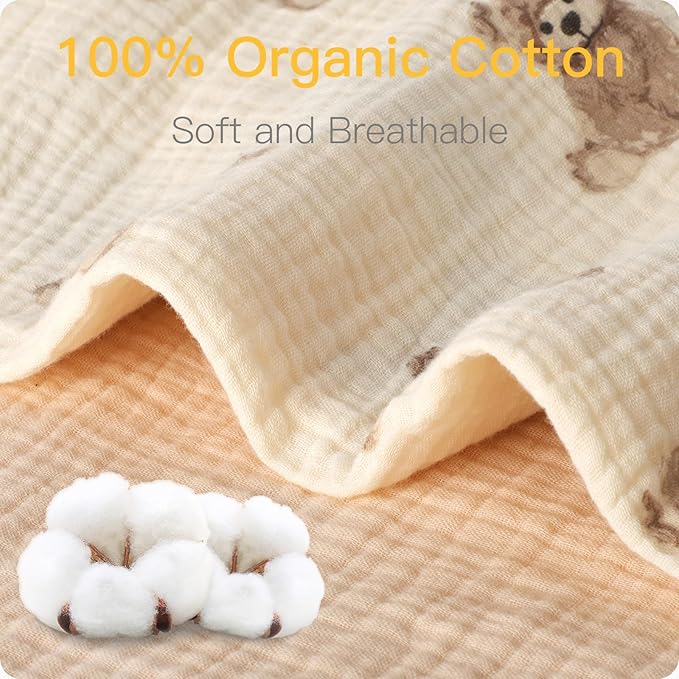 100% Organic Cotton 52x28 Inches Muslin Crib Sheets Fitted Crib Mattress Sheet for Baby Girls & Boys, Soft Boho Neutral Toddler Bedding Bed Sheets Fits Well Standard Size Crib Mattress 28x52 Inches