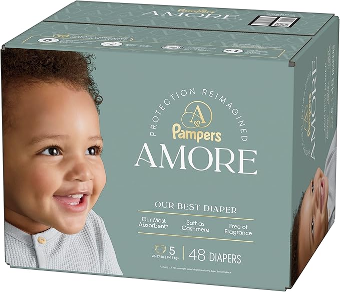 Pampers Amore, Size 5 (20-37 lbs), 48 Count, Our Best Diaper
