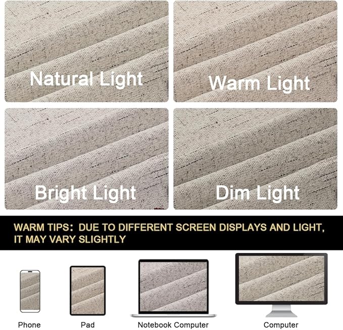 PrinceDeco 100% Black Out Curtains 63 Inch Length,Thermal Insulated Short Textured Grommets Curtains 2 Panels Set,Noise Reducing Window Treatment with White Liner, 52" W x 63" L,Stone