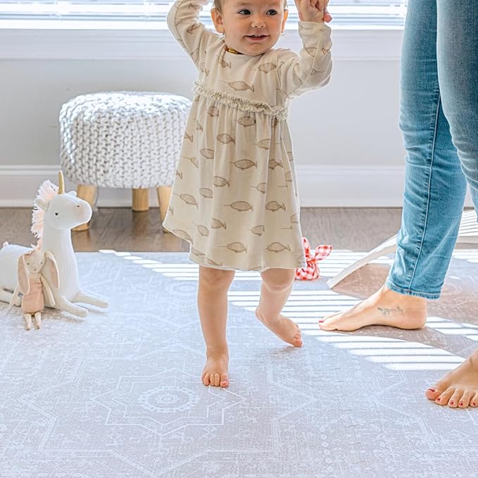 Baby Play Mat for Floor - Layla (4x6ft) - Premium EVA Foam Play Mat for Babies & Toddlers (Ages 0-5+) - Non-Toxic Playmat for Tummy Time, Crawling & Playroom - Stylish & Comfortable