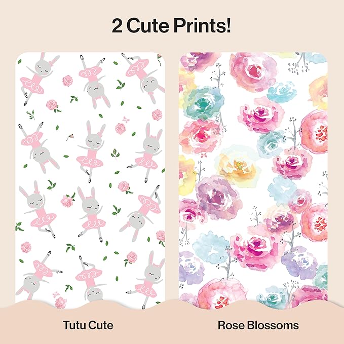 The Honest Company Comfort Dry Disposable Diapers for Sensitive Skin, Hypoallergenic, Fragrance-Free, Rose Blossom + Tutu Cute, Super Club Box, Size 2 (12-18 lbs), 124 Count