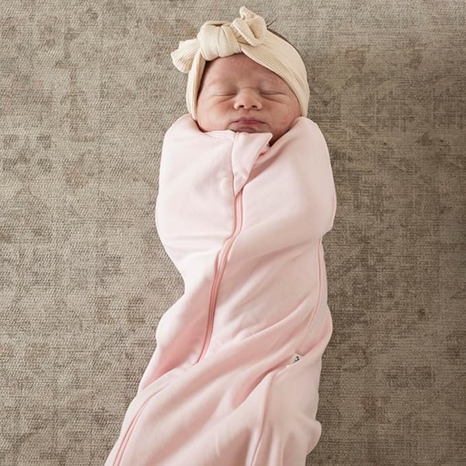 Tiny Twinkle Baby Sleep Sack 3-6 Months 1.0 TOG, Cotton & Elastane Wearable Blanket, Swaddle Transition Micro-Fleece, Machine Washable(Pink)