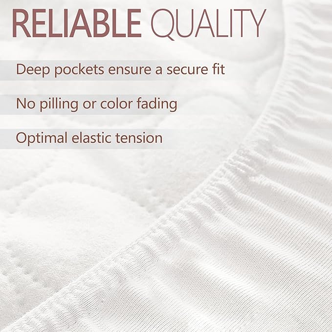 VOLHA&CO Bassinet Fitted Sheets 100% Cotton Jersey 3-Pack White