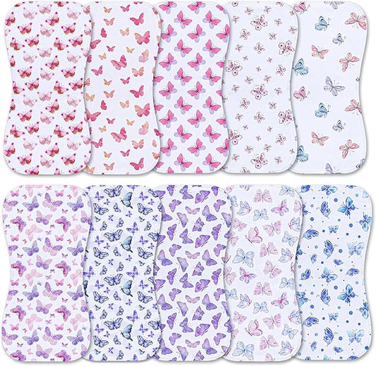 Benoxine 10-Pack Burp Cloths for Baby Boys and Girls - Organic Baby Burp Cloth,Baby Washcloths, Burp Rags, Large Neutral Burp Clothes for Newborn