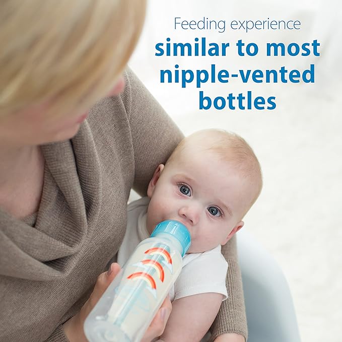 Dr. Brown's Anti-Colic Options+ Narrow Sippy Bottle Starter Kit, 8oz/250mL, with Level 3 Medium-Fast Flow Nipple and Soft 100% Silicone Sippy Spout, Blue, BPA Free, 6m+