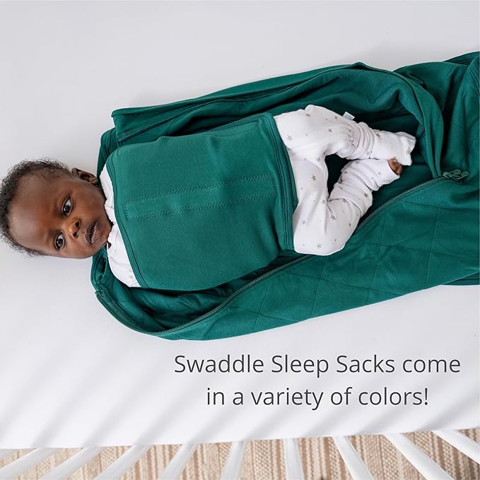 Dreamland Baby Bamboo Viscose Swaddle Blanket (0-6 months). 1.0 TOG Ultra Soft Swaddle Blanket w/Built in Band. 97% Viscose, 3% Spandex (Forest). Mom-Owned US Business, Premium Materials
