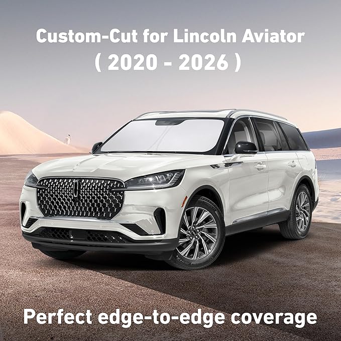 Econour Windshield Sunshade for Lincoln Aviator 2020-2024 2025 2026, Sun Visor for Front Windshield & Window Sun Shade Cover, UV Heat Blocker & Protector, Car Accessories
