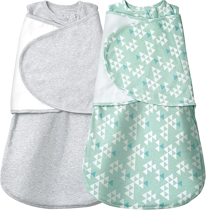 Baby Swaddle,Sleep Sack 6-12 Months,Adjustable WearableTransition Blanket,Miracle Swaddles for Babies Large,100% Cotton-2-Piece