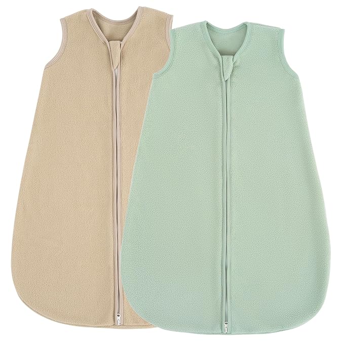 JELLYMONI Fleece Baby Sleep Sack 18-24 Months, 2 Pack 1.5 TOG Baby Wearable Blanket Winter Infant Sleeping sack with 2-Way Zipper, Warm Toddler Sleep Sack