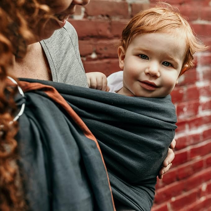 Hip Baby Wrap - Baby Wraps Carrier for Infants and Toddlers - Soft, Durable Cotton Toddler Sling Carrier for Babies 8-35 lbs - Comfortable, Versatile for Nursing, Baby Shower Gifts - Stone