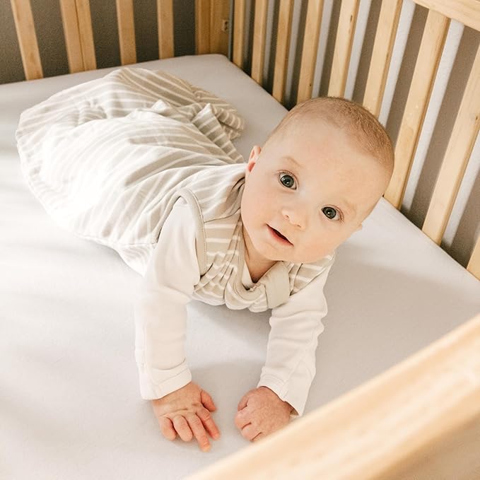 Woolino Merino Wool and Organic Cotton Baby Sleep Bag - 4 Season Classic Sleep Sack for Baby - Two-Way Zipper Sleeping Bag for Baby and Toddler - 6-18 Months - Gray