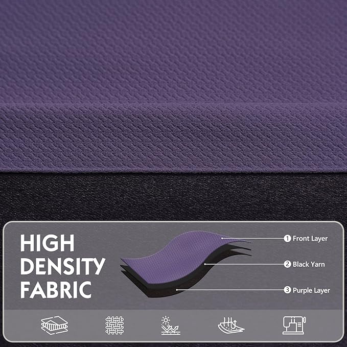 FMFUNCTEX 100% Blackout Curtains for Bedroom, Purple Curtains 54 Inches Long Textured Thermal Insulated Curtains for Living Room Drapes, Black Out Drapery Grommet Room Darkening 2 Panels