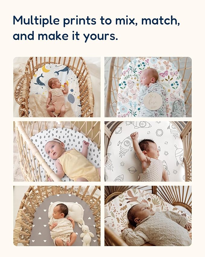 Bassinet Sheets Compatible with Baby Delight Beside Me Dreamer Bassinet, 33x20 for Baby Bedside Sleeper - Buttery Soft, Premium Stretchy Jersey Knit Sheets, 2 Pack